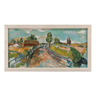 Sture Haglundh, Landscape, 1950s, Oil Painting on Panel, Framed For Sale