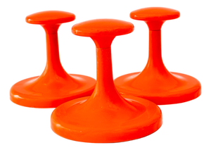 Orange Plastic Hooks, 1970s, Set of 3