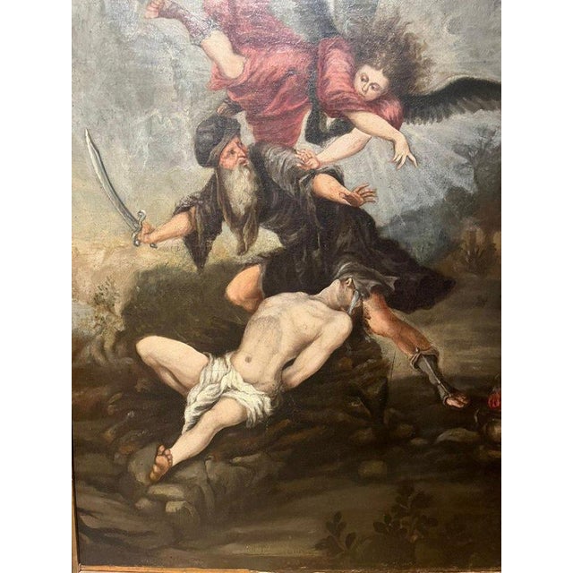 Tuscan School Artist, Sacrifice of Isaac, Oil on Canvas, Late 17th Century, Framed For Sale - Image 3 of 6