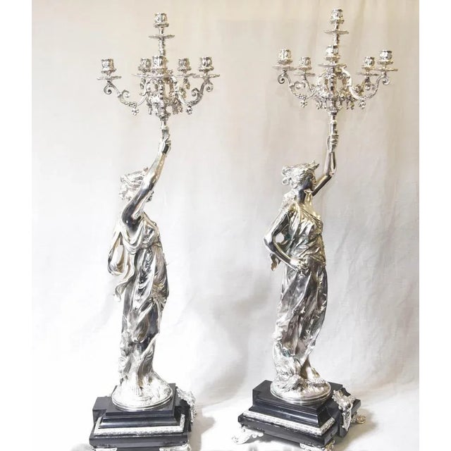 Gorgeous pair of french silver plate candelabras by gregoire - i hope the photos do this stunning pair some justice -...