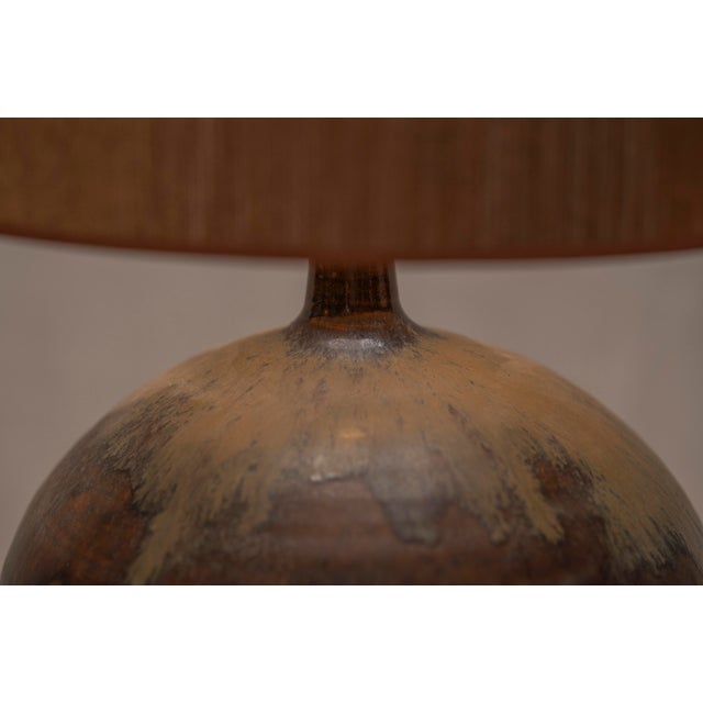 Large French Glazed Ceramic Table Lamp, 1970s For Sale - Image 3 of 11