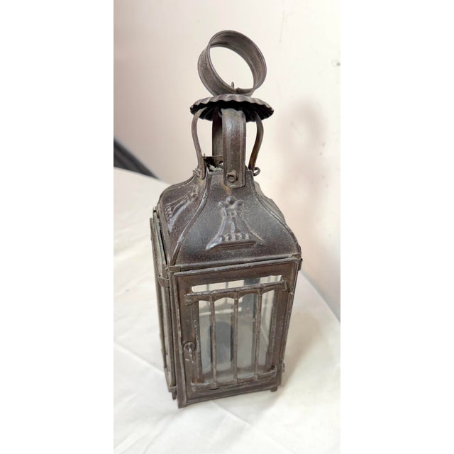 The rare antique early 19th century French #1 candle holder lantern is a unique and elegant piece that would make a...