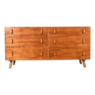 Mid 20th Century Attributed to Stanley Young Six Drawer Dresser in Walnut For Sale
