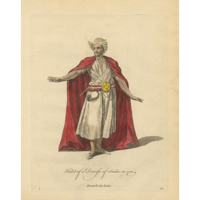 European School Artist, Habit of a Dervish of India, 1700s, Engraving For Sale - Image 4 of 9