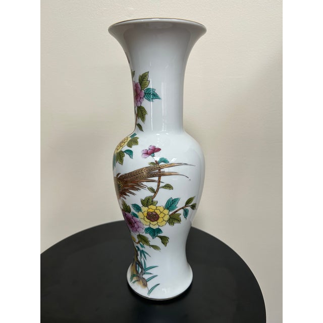 Ceramic 1970s Norleans Chinoiserie Hand-Painted Porcelain Vase For Sale - Image 7 of 12