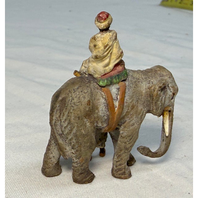 Metal Antique 19th Century Mini Cold Painted Austrian Vienna Bronze Elephant Statue For Sale - Image 7 of 9