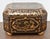 Vintage (1980's) Flip Top Chinoiserie Box. Made of Wood. The Decorative Box has a Brown & Gold Painted Finish. Is Felt...