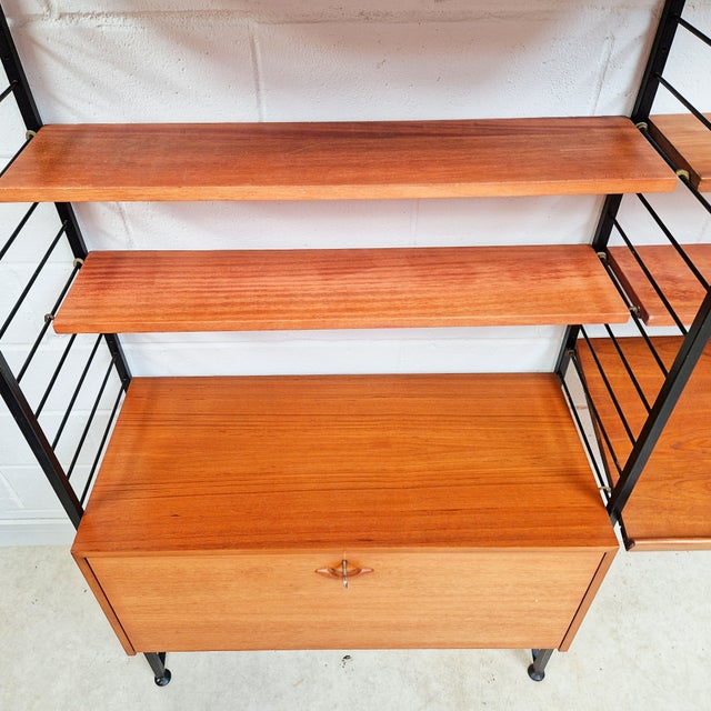 Vintage Two Bay Danish Wall Unit by Robert Heal for Heals Staples Ladderax, 1960s For Sale - Image 12 of 15