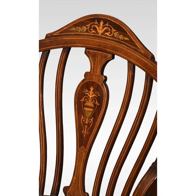 Mahogany Inlaid Armchair, 1890s For Sale - Image 5 of 8