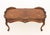 Rococo Style Marquetry Inlaid Walnut Coffee Table For Sale - Image 4 of 7