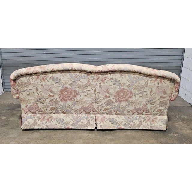 Cream Henredon Furniture Sofa Upholstered in Needlepoint Fabric High End W Pillows For Sale - Image 8 of 11