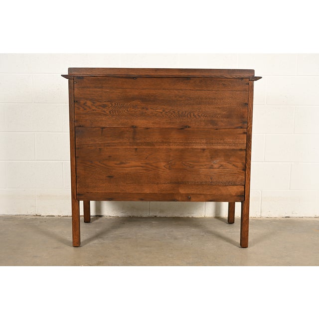 L. & J. G. Stickley Antique Mission Oak Arts & Crafts Drop Front Secretary Desk, Newly Refinished For Sale - Image 14 of 15