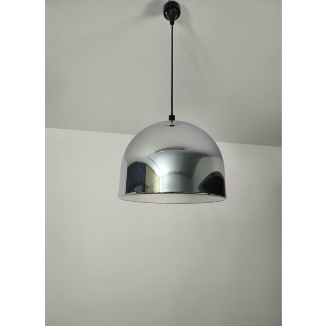 1970s Chromed Metal Pendant Lamp, 1970s For Sale - Image 5 of 12