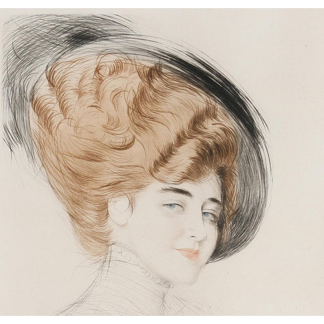 Paul César Helleu Vannes 1859 - 1927 Paris "Le masque" Color etching on laid paper Signed in pencil lower right Image:...
