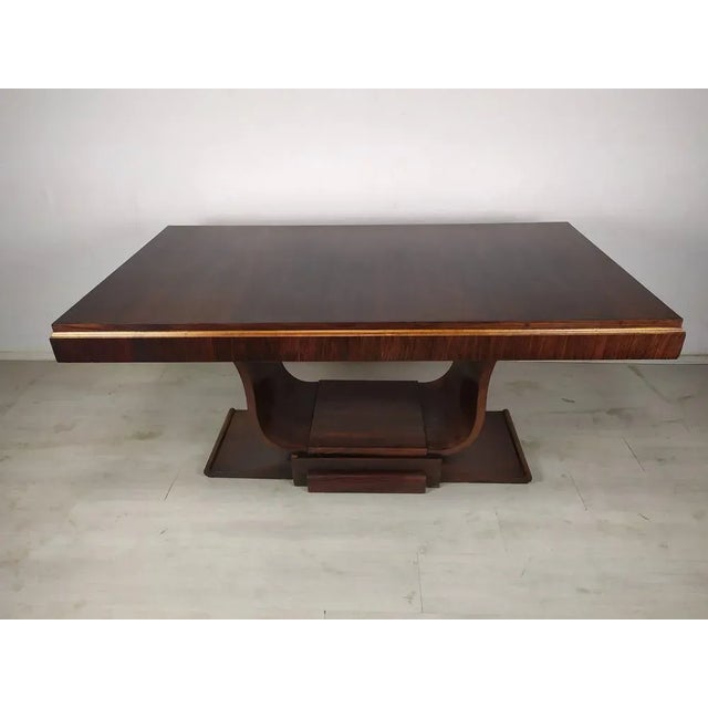 Brown Art Deco Rosewood Cradle Table For Sale - Image 8 of 18