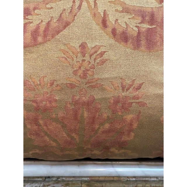 Custom Mariano Fortuny Pillows in Antique Gold & Coral Damask For Sale - Image 14 of 16