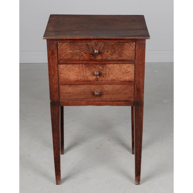 French Country 19th Century French Country Walnut Side Table or Nightstand For Sale - Image 3 of 9