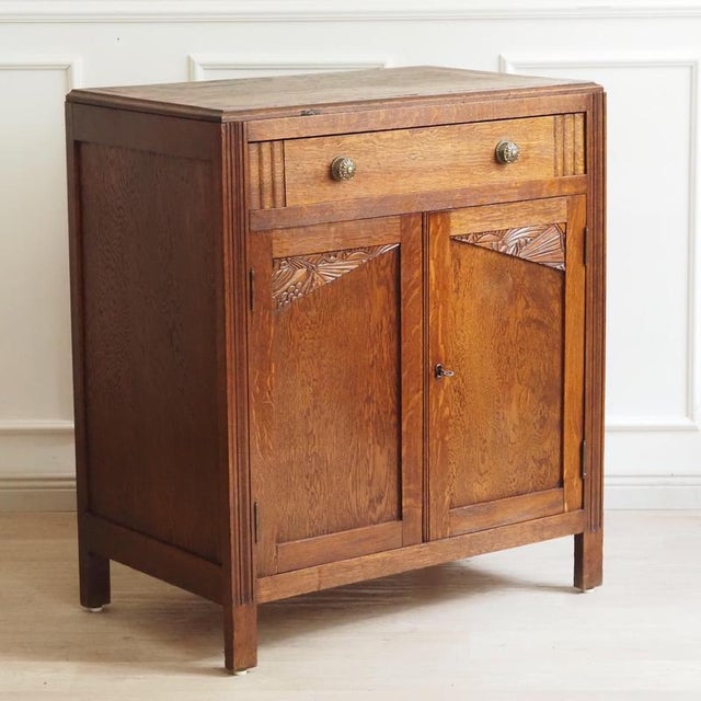 Vintage Art Deco Oak Chest of Drawers, 1930 For Sale - Image 14 of 15