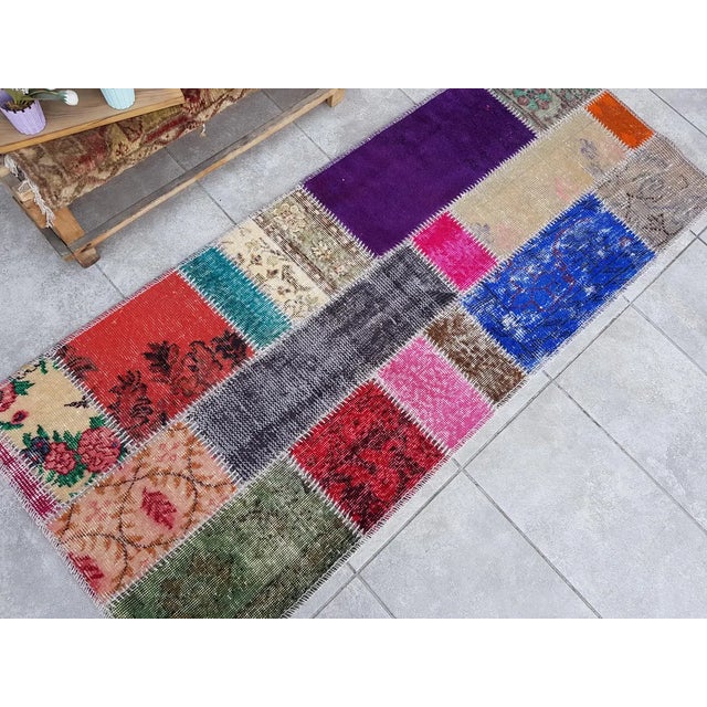 Mid 20th Century Geometric Anatolian Wool Runner For Sale - Image 4 of 10