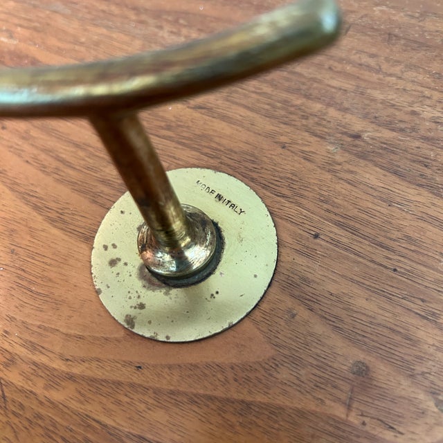 Wood Osvaldo Borsani Solid Brass + Walnut Tri-Leg Table C1960s For Sale - Image 7 of 12