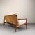 1960s 3-Seater Teak Sofa with Rattan Backrest & Bouclé Cover by Carl Straub / Goldfeder, Germany, 1960s For Sale - Image 5 of 14