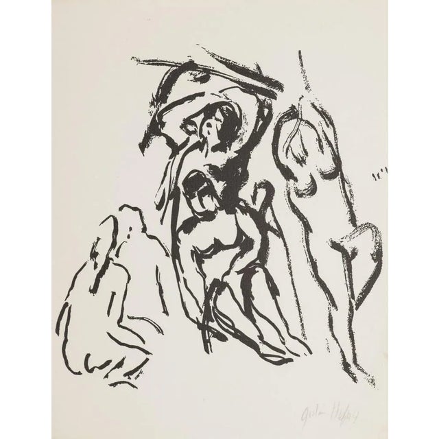 Figure'' is an original drawing with oil painting on ivory-colored paper by Anonymous Artist of XX Century. In excellent...