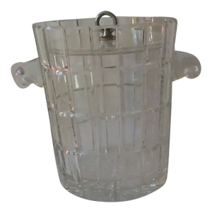 Vintage Crystal Ice Bucket With Liner & Lid