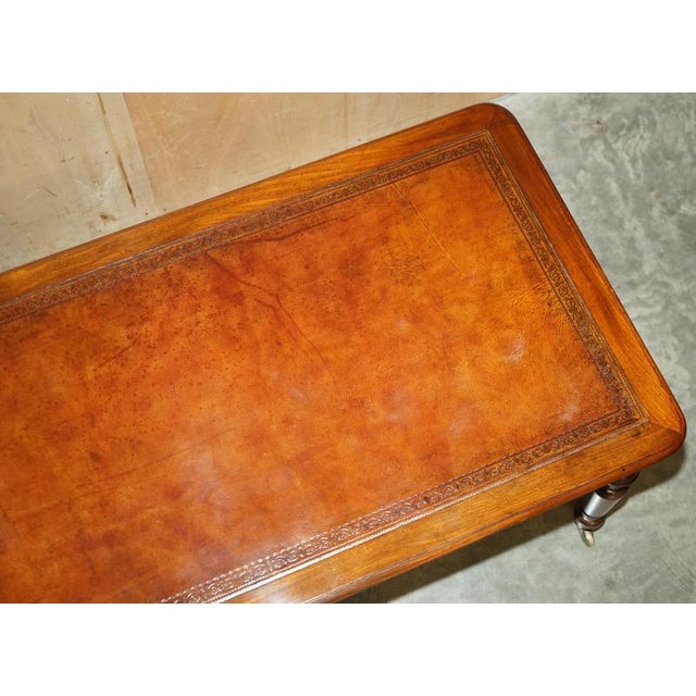 Antique Victorian Dining Table in Brown Leather from Howard & Sons For Sale - Image 12 of 18