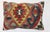 A pillow from a Turkish 20th century Kilim 15'' x 24'' . zipper closure and poly fill insert provided