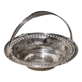 Serving Bowl in Sterling Silver with Handle For Sale
