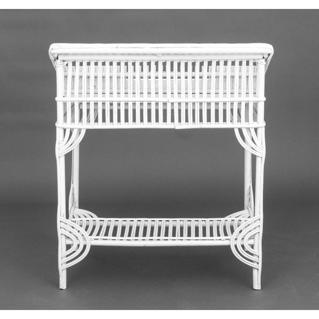 White Vintage White Wicker Desk For Sale - Image 8 of 8