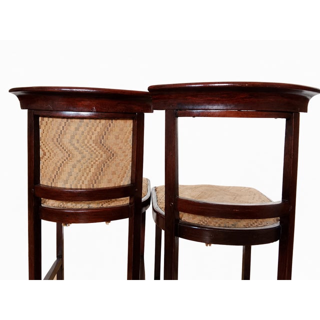 Brown Vienna Secession Model 423 Chairs attributed to Josef Hoffmann for Jacob & Josef Kohn, 1910, Set of 2 For Sale - Image 8 of 12