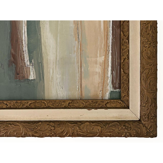 2020s “Matcha" Abstract Art in Antique Frame, Transitional Living Room Art by JTS For Sale - Image 5 of 10