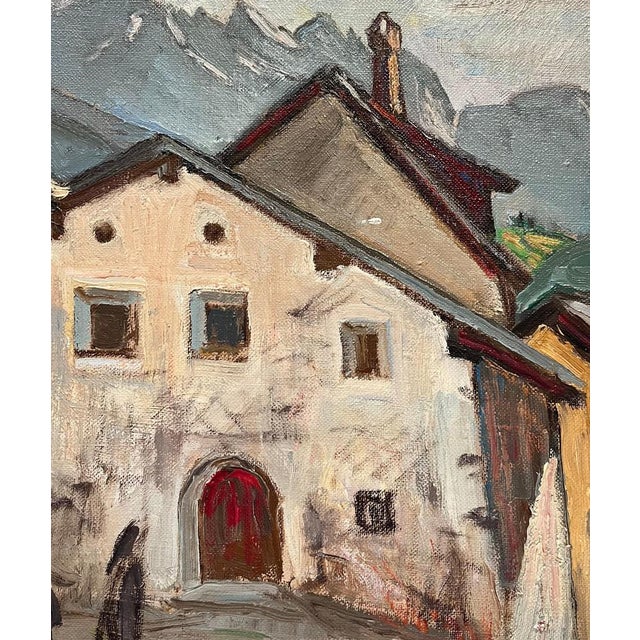 Ernest Voegeli, Old Corner in Schuls, Oil on Canvas For Sale - Image 4 of 11