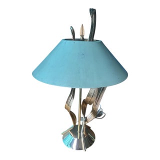 Mid 20th Century French brass table lamp For Sale