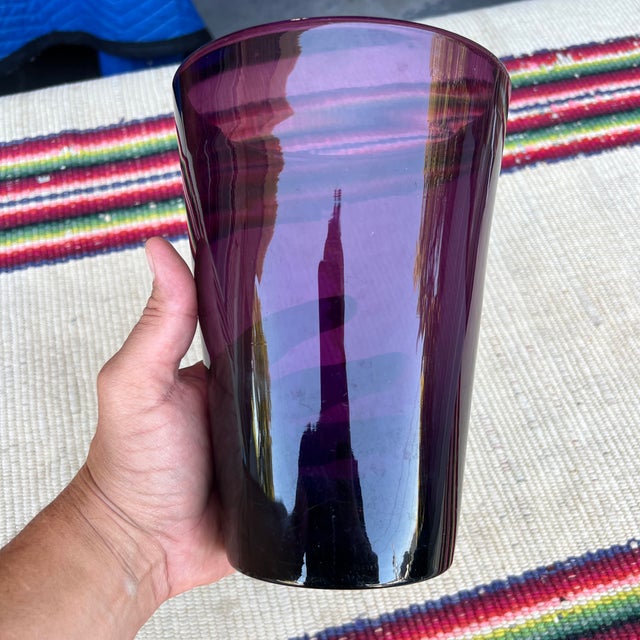 A Large Antique Amethyst Purple Blown Glass Vase, English, Circa 1900 Probably made in Bristol, England, circa 1880-1900...