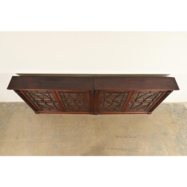 R. J. Horner Style Antique American Empire Monumental Carved Mahogany Quadruple Bookcase Cabinet, Circa 1890s For Sale - Image 11 of 14