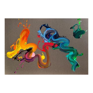 Contemporary Abstract Acrylic on Canvas "Don't Look Back" by Nikolaos Schizas For Sale