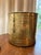 Rustic European Vintage Hammered Brass Cachepot Planter With French Style Ribbon & Leaf Motif For Sale - Image 3 of 9