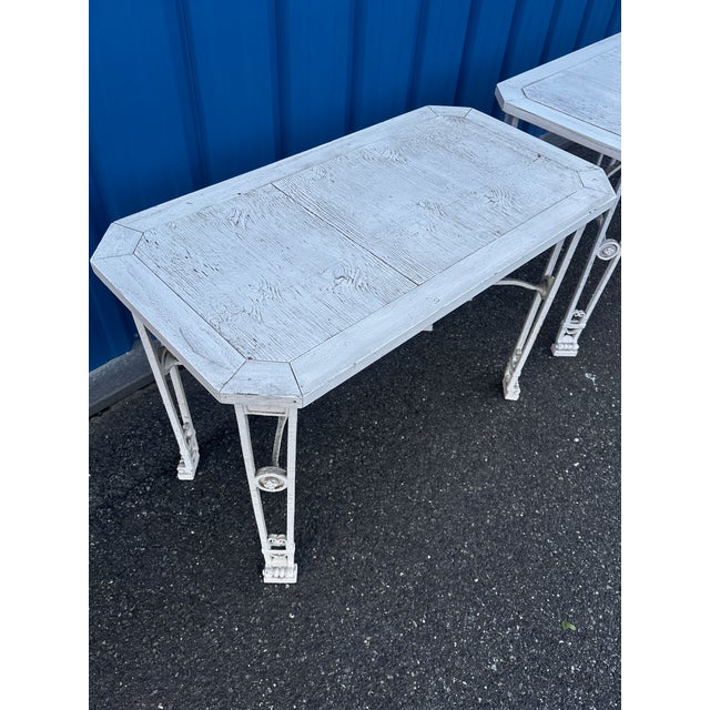White 1920s Wrought Iron Potting Tables in the Manner of Maison Jansen For Sale - Image 8 of 12