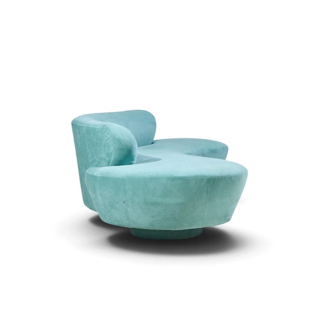 Teal Vladimir Kagan for Directional Mid Century Cloud Sofa For Sale - Image 8 of 10