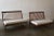 1960s 1960s Pair of George Nakashima Studio Settee Sofas in Cherry and Knoll Fabric For Sale - Image 5 of 12