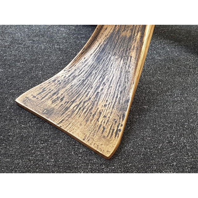 Vintage Brutalist Coffee Table in Bronze and Glass, 1970s For Sale - Image 11 of 12