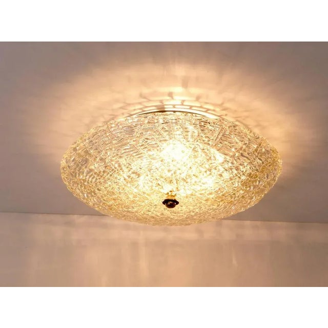 Mid-Century Flush Mount in Textured Glass attributed to J. T. Kalmar for Kalmar, Austria, 1960s For Sale - Image 8 of 10