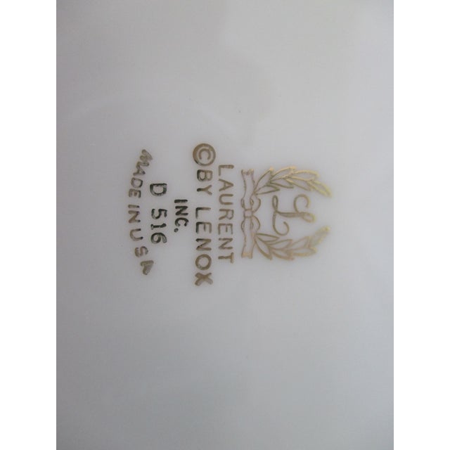 Lenox Laurent D516 Luncheon Plates in Ivory With Swirl and Gold Rim, Manufactured 196086 Set