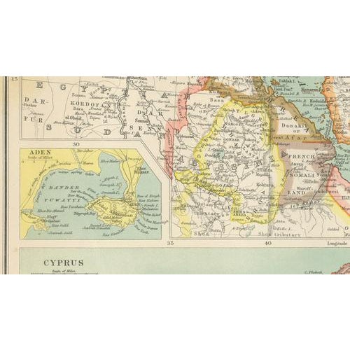 Turkey with Cyprus and Egypt Insets, 1902 For Sale - Image 10 of 14