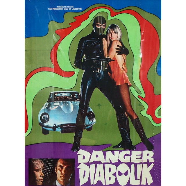 Traditional Danger Diabolik 1968 Italian Movie Poster For Sale - Image 3 of 11