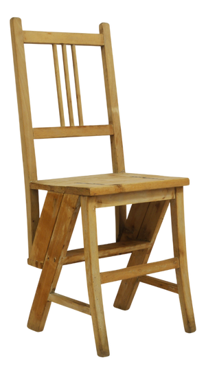 Arts & Crafts Metamorphic Library Steps Folding Ladder Chair, Vienna, Austria, 1900s