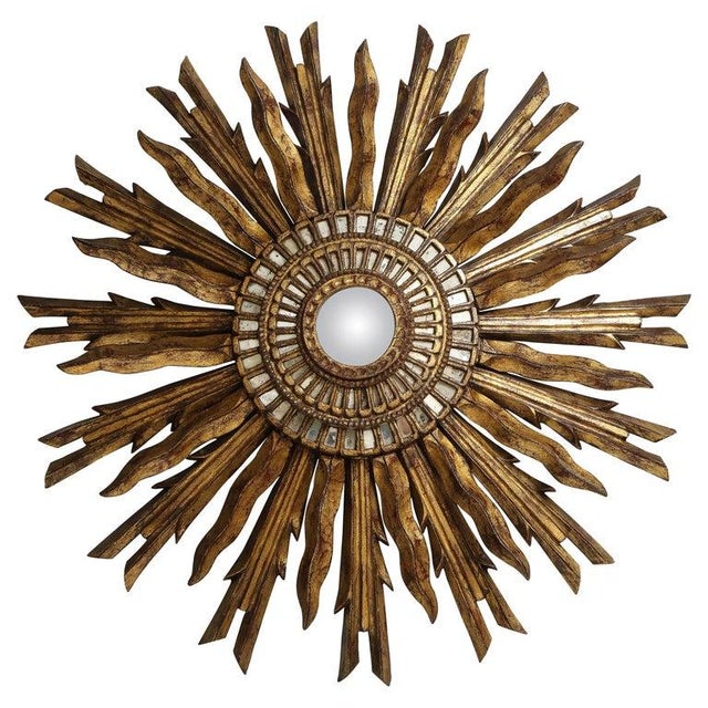 Vintage Giltwood Sunburst Mirror For Sale - Image 12 of 12