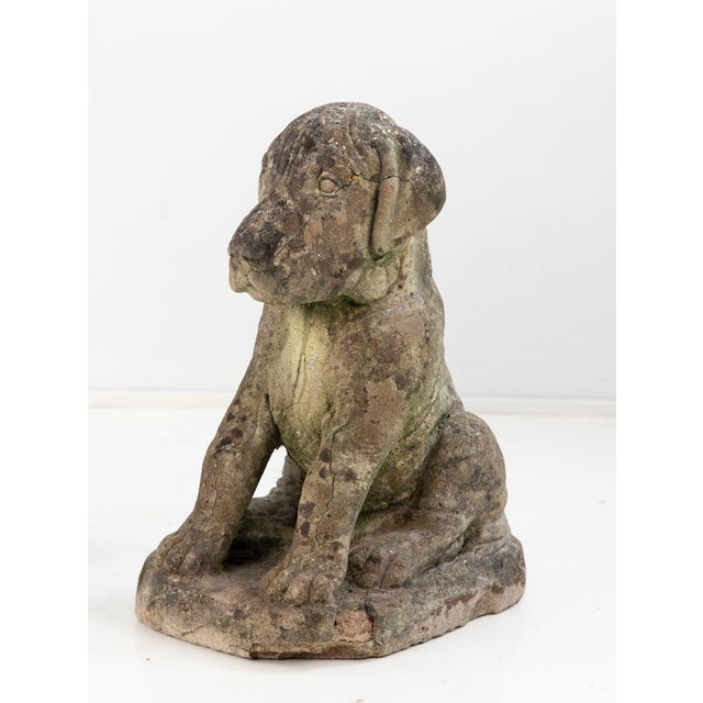 Pair of Composite Stone Boxer Dog Garden Statues, England 1960s For Sale - Image 4 of 14